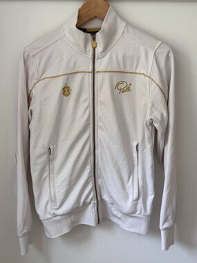 Pelé Vintage Sports Gold Collection Track Jacket - Snow White & Gold
